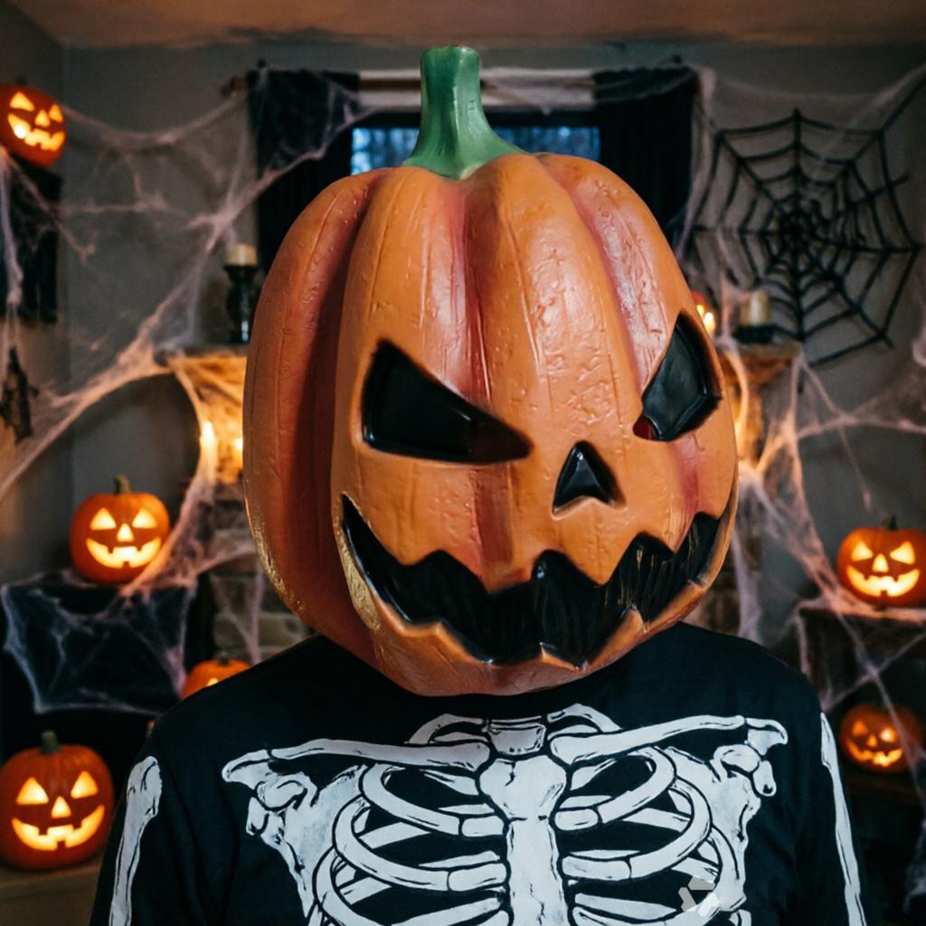 Scary Pumpkin for Halloween Costume Party and Night Ball