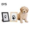 1 sett Pet Paw Printing Kit med fotoramme i tre DIY Hund Katt Potetrykk Inntrykk Valp Kattunge Poteavtrykk Minnesmerke Bilderamme Dekorasjon Kjæledyr elsker