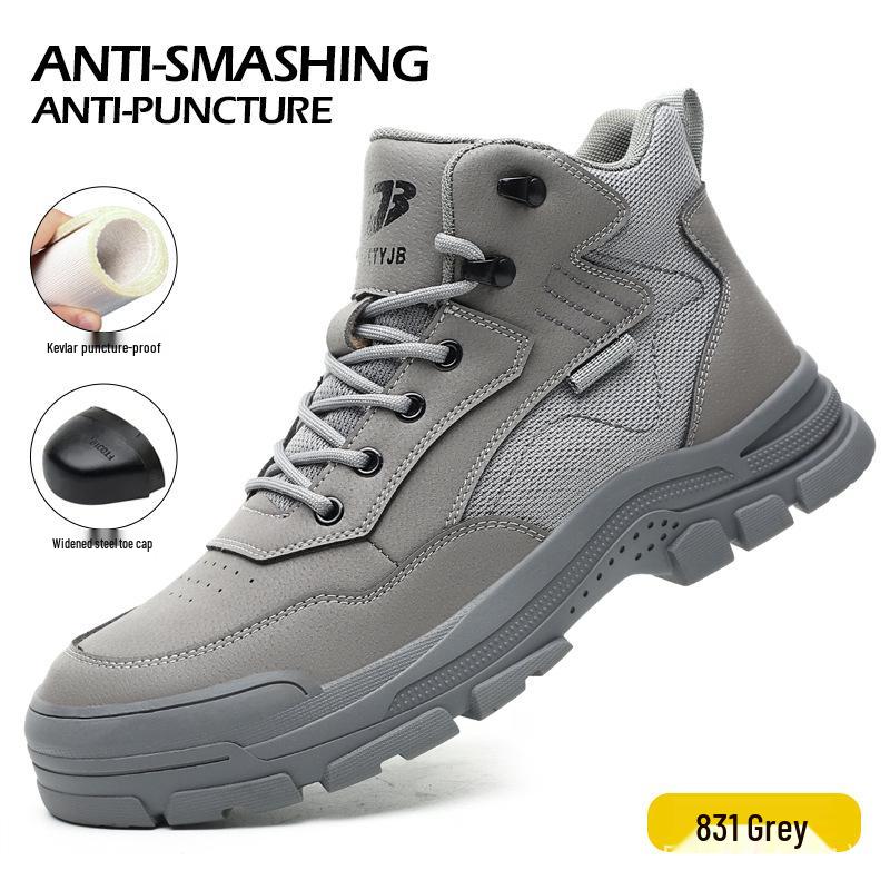 Men's Waterproof, Impact & Puncture-resistant High-top Steel-toe Work Boots; Durable and Comfortable Safety Footwear.
