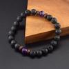 8mm Sort Vulkanisk Perle Armbånd Mænd Naturlig Ametyst Krystal Armbånd til Kvinder Kropsrensende Ægte Ametyst Naturlig Pulsera
