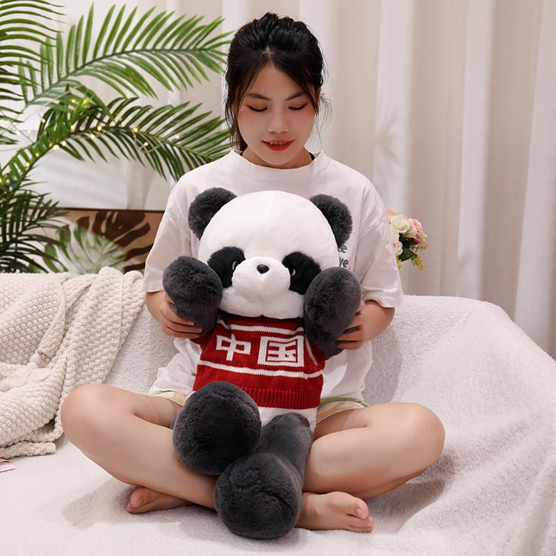China Delightful Panda Plush Animal Pillow Doll Short Plush Fabric Gift Perfect