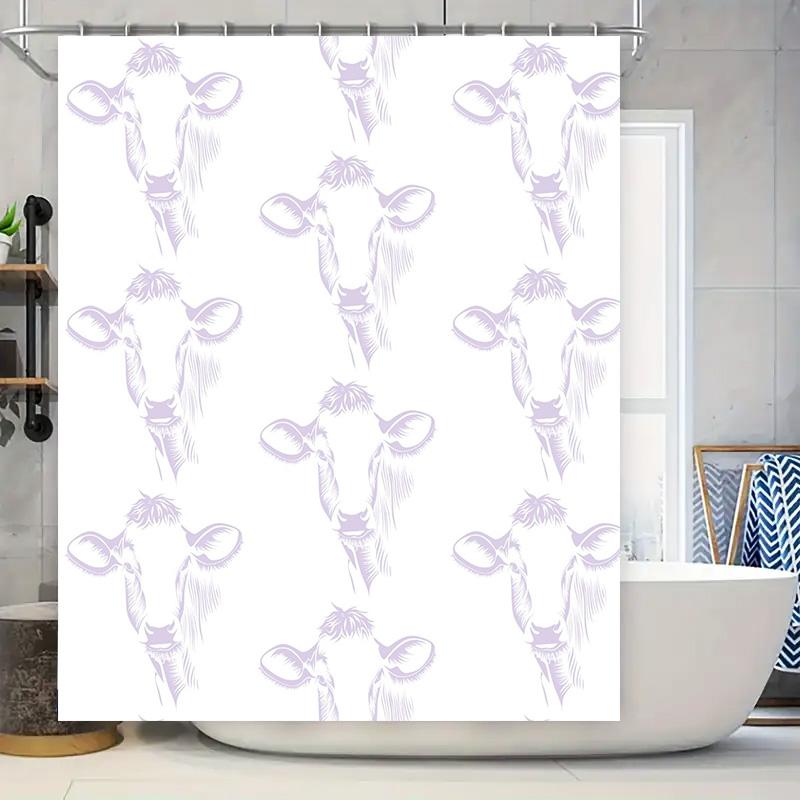 

Purple Cow Print Shower Curtain Home Decor Bathroom Liner 3D Waterproof Fabric Purple Cows Design For Children S Bathrooms Size: W60H190(CM)-1 Pcs