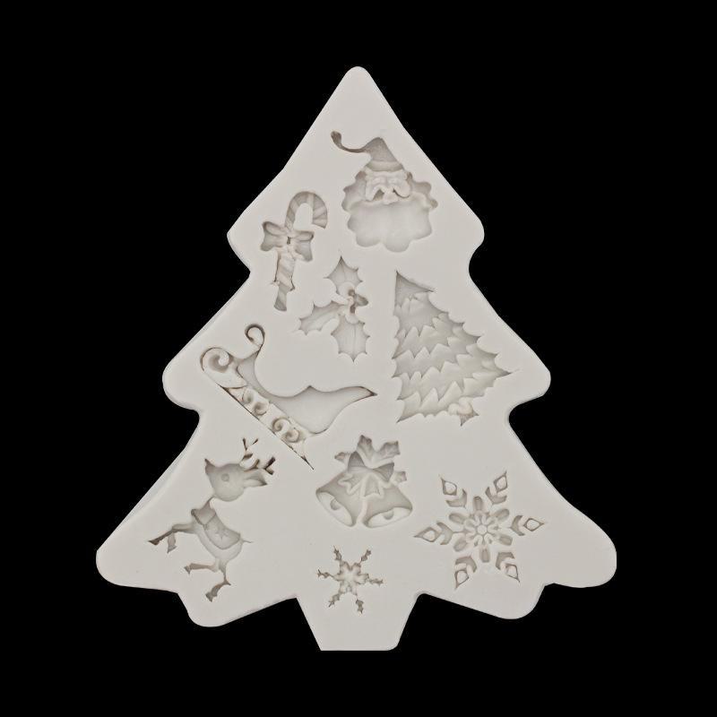 Christmas Silicone Mold for Cake Decoration: Featuring Snowflakes, Elk, Santa Claus, and More