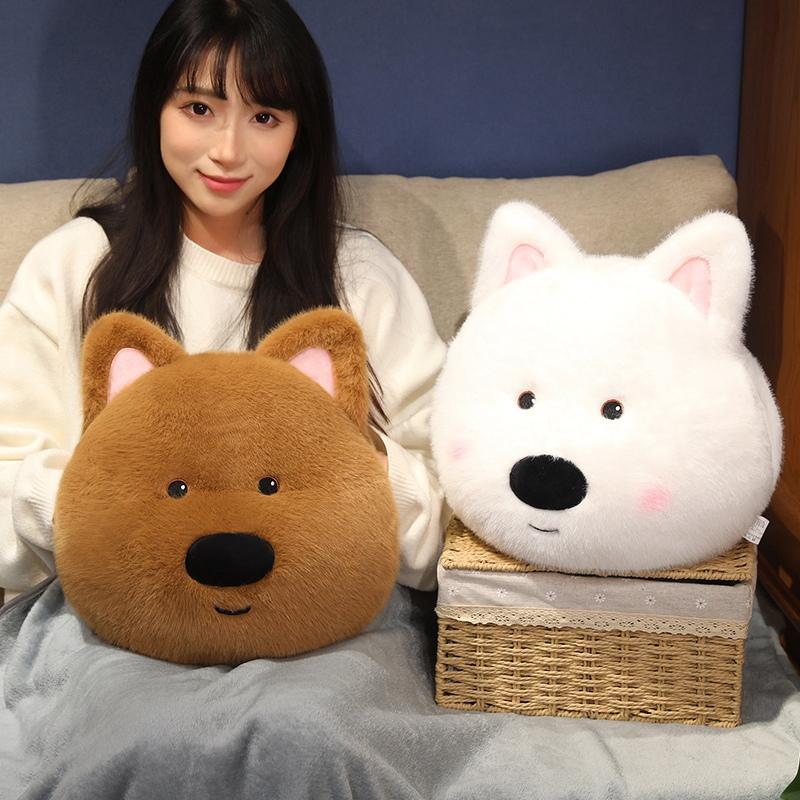 Non-Toxic Kawaii Fluffy Hair West Highland White Terrier Plushie Soft Puppy Plush Pillow Stuffed Lifelike Animals Sleep Doll