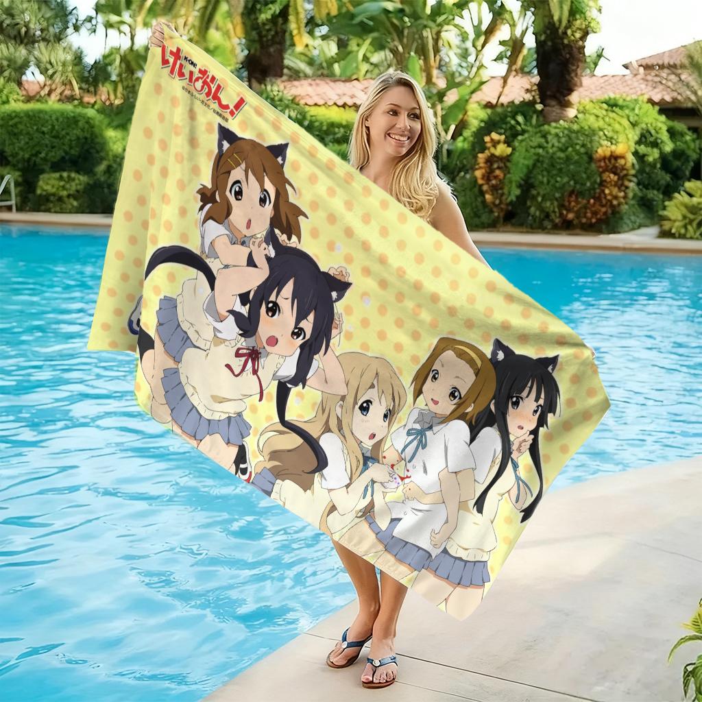 VIKAMA K-ON! Girl Fresh Yellow Beach Towel Quick-drying Super Absorbent Suitable for Beach Vacation Pool Summer Gift for Friends