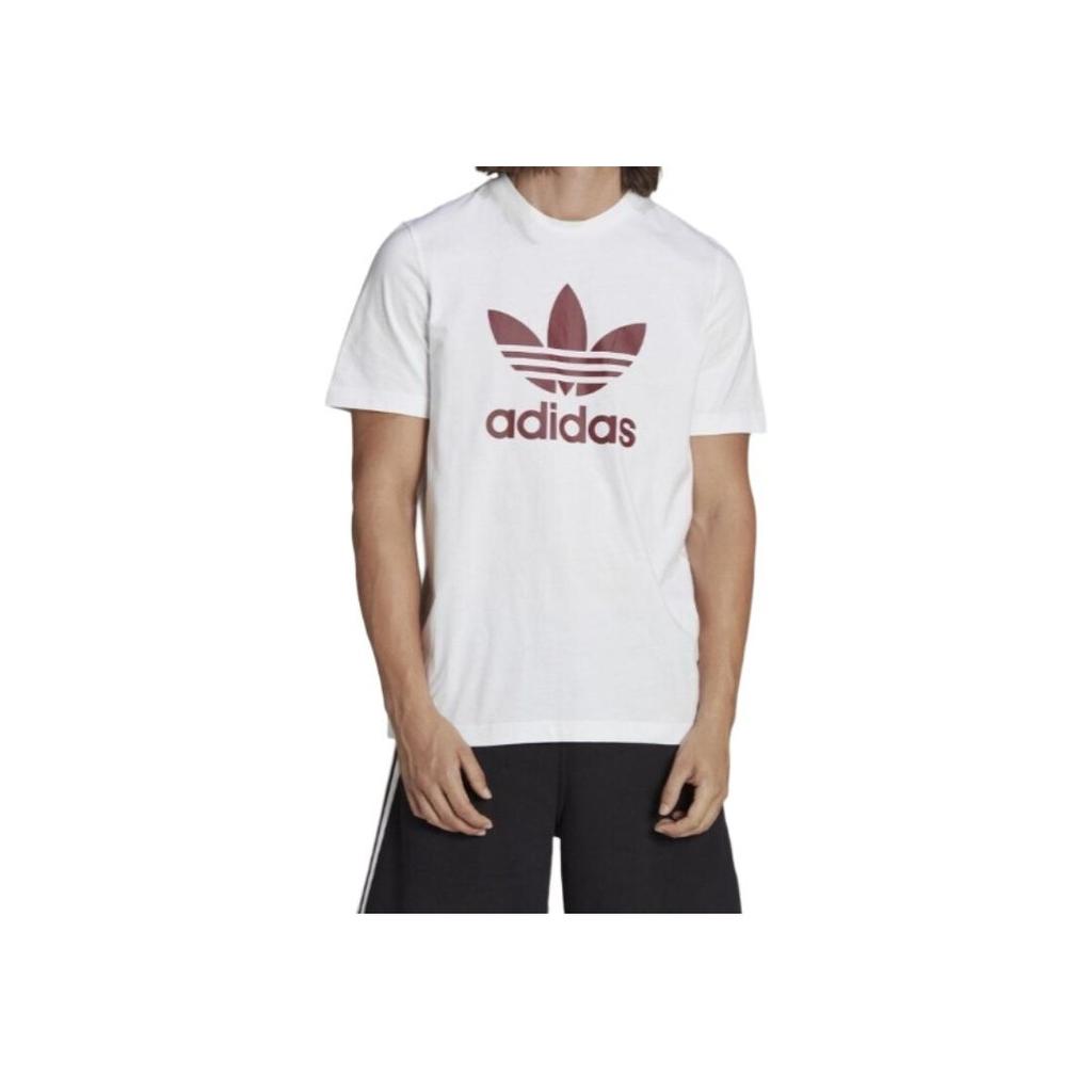 Adidas Originals Solid Pattern Short Sleeve T-Shirt Men Tops White IA4812