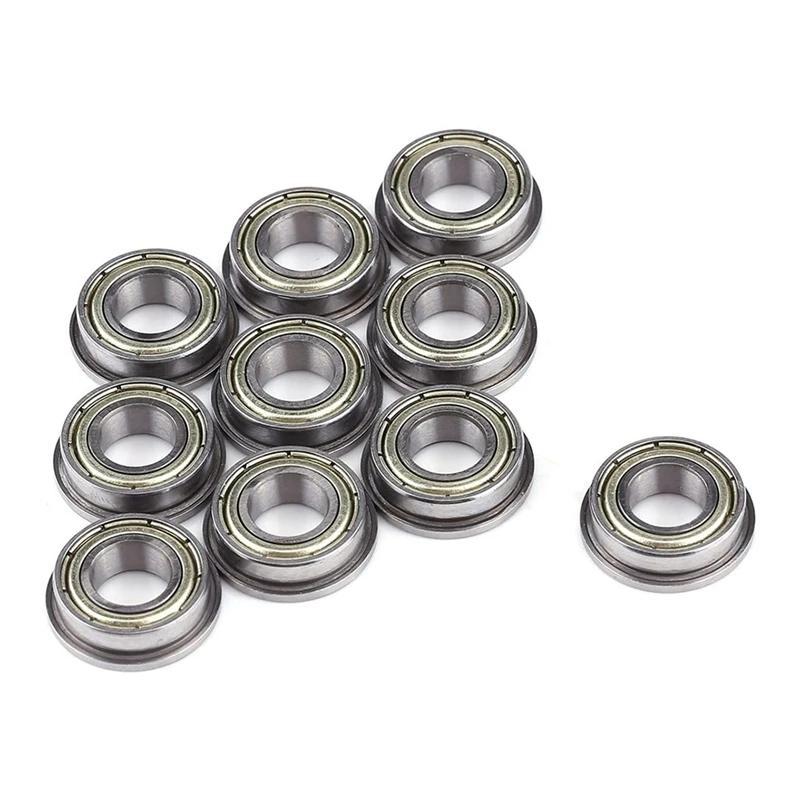 10 Adet F688ZZ Flanşlı Radyal Bilyalı Rulman Metal Çelik Çift Korumalı Flanşlı Bilyalı Rulman, Motor İçin 8 X 16 X 5Mm