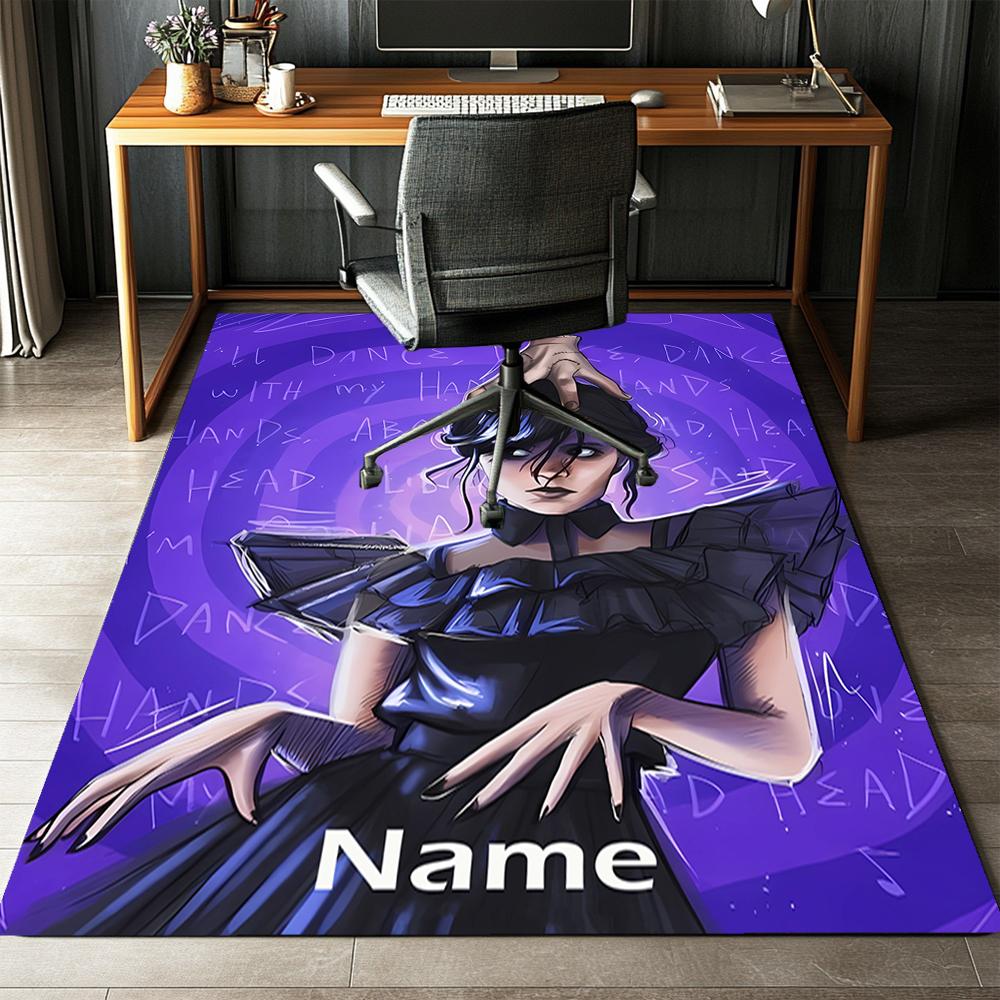 Custom Name Wednesday Printed Carpet,Rug for Office Chair Living Room Bedroom Kitchen Room Decor Gifts.
