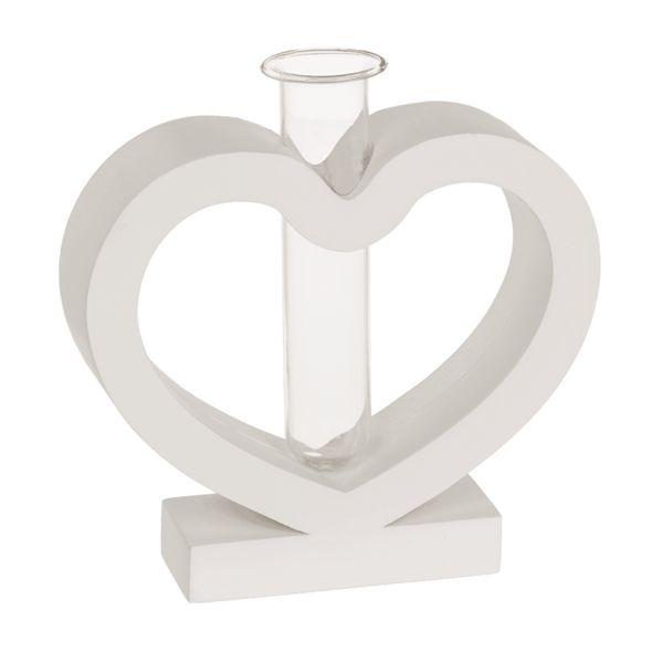 Vase à fleurs tube à essai support en cœur Cadeau St valentin