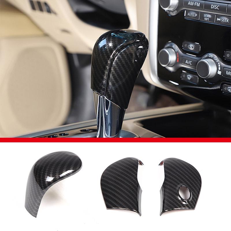 For Nissan Pathfinder 2013-2018 ABS Carbon Fiber Car Gear Head Protection Cover Decorative Stickers Car Accessories