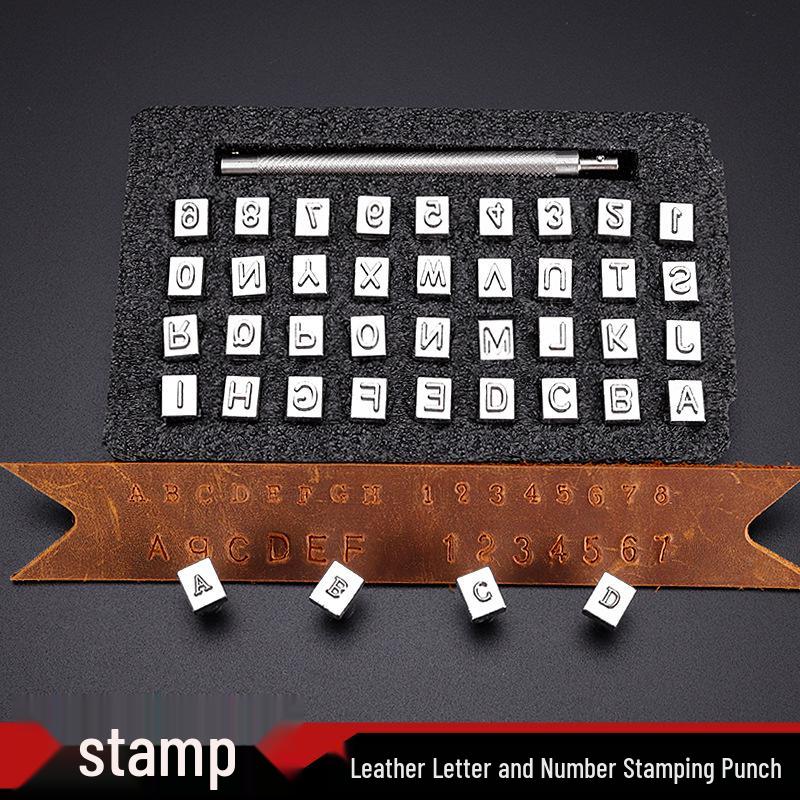 

Набор из 36 штампов для тиснения кожи с английским алфавитом и цифрами для ручного тиснения и резьбы Indian Style Letter Set