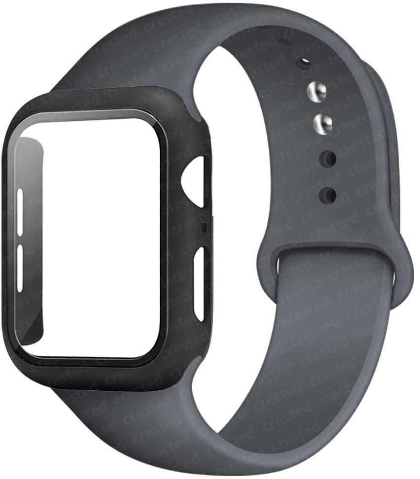 For Apple Watch Bands 46mm 44mm 41mm 40mm 45mm 42mm Silicone Correas Bracelet Iwatch Series 10 9 8 7 6 SE 3 11 Glass+Case+Strap