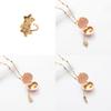 Heart Shaped Copper Necklace With Pink Star Ring And Musical Note For Girls Gift