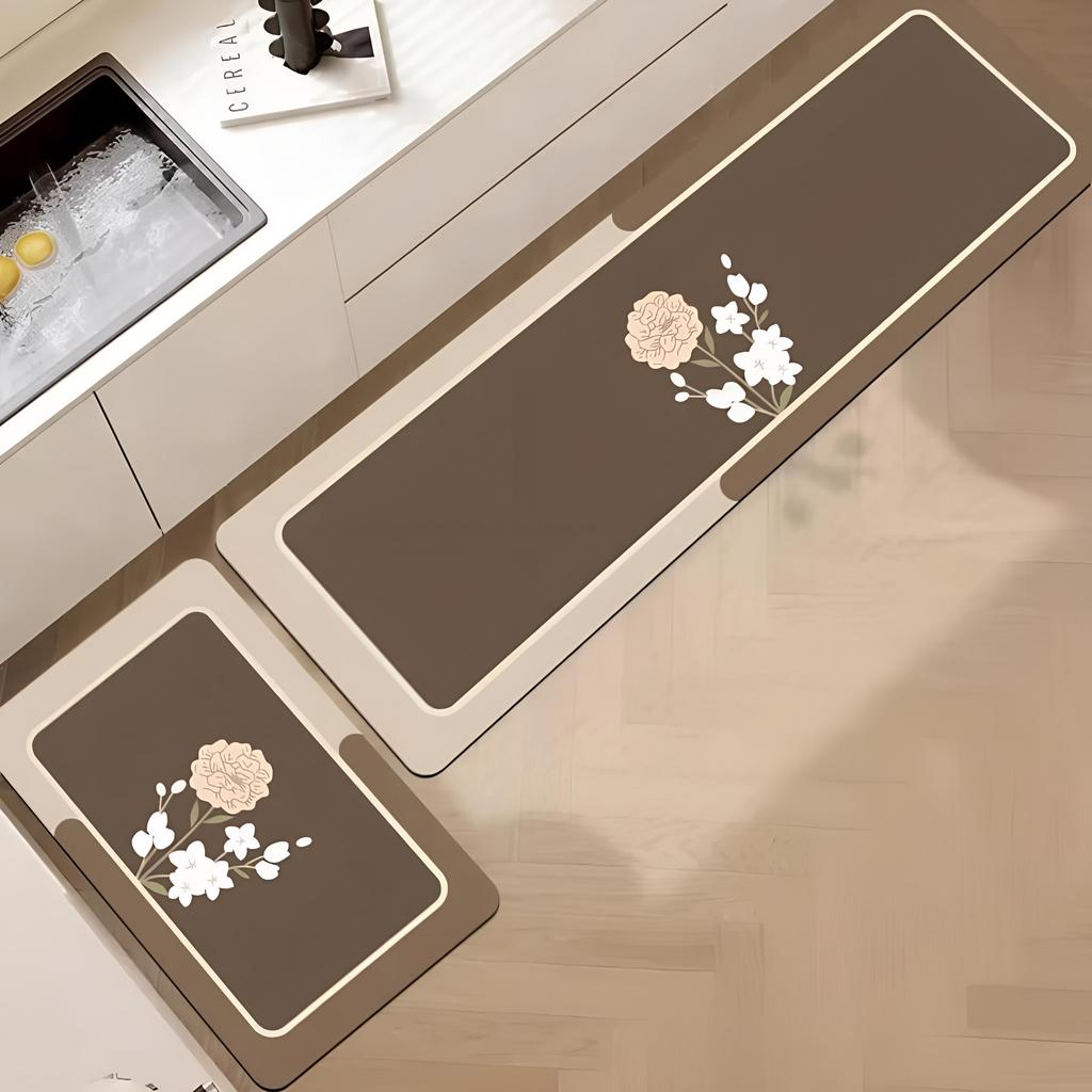 Kitchen Floor Mat: Water-Absorbing, Quick-Drying, Anti-Skid, Dirt-Resistant, Easy-Care, Soft Diatom Mud Mat
