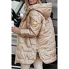Parka Giacca Imbottita in Cotone da Donna con Cappuccio Capospalla Invernale Spessa Calda Tasche Zip Piumino Antivento Lunghezza Media Cappotto