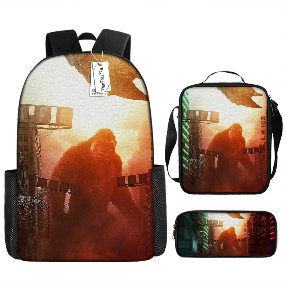 Godzilla Godzilla Student School Bag Cartoon Children Backpack Satchel Anime Trend