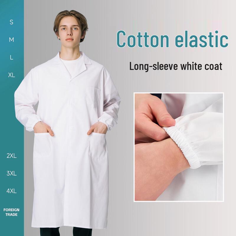 ChunHe Pure Cotton Lightweight Long Sleeve Lab Coat