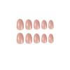 24Pcs/Set Quick Nails Nude Powder Glitter False Nials Sticker Wearable Waterproof Manicure Finished Nails