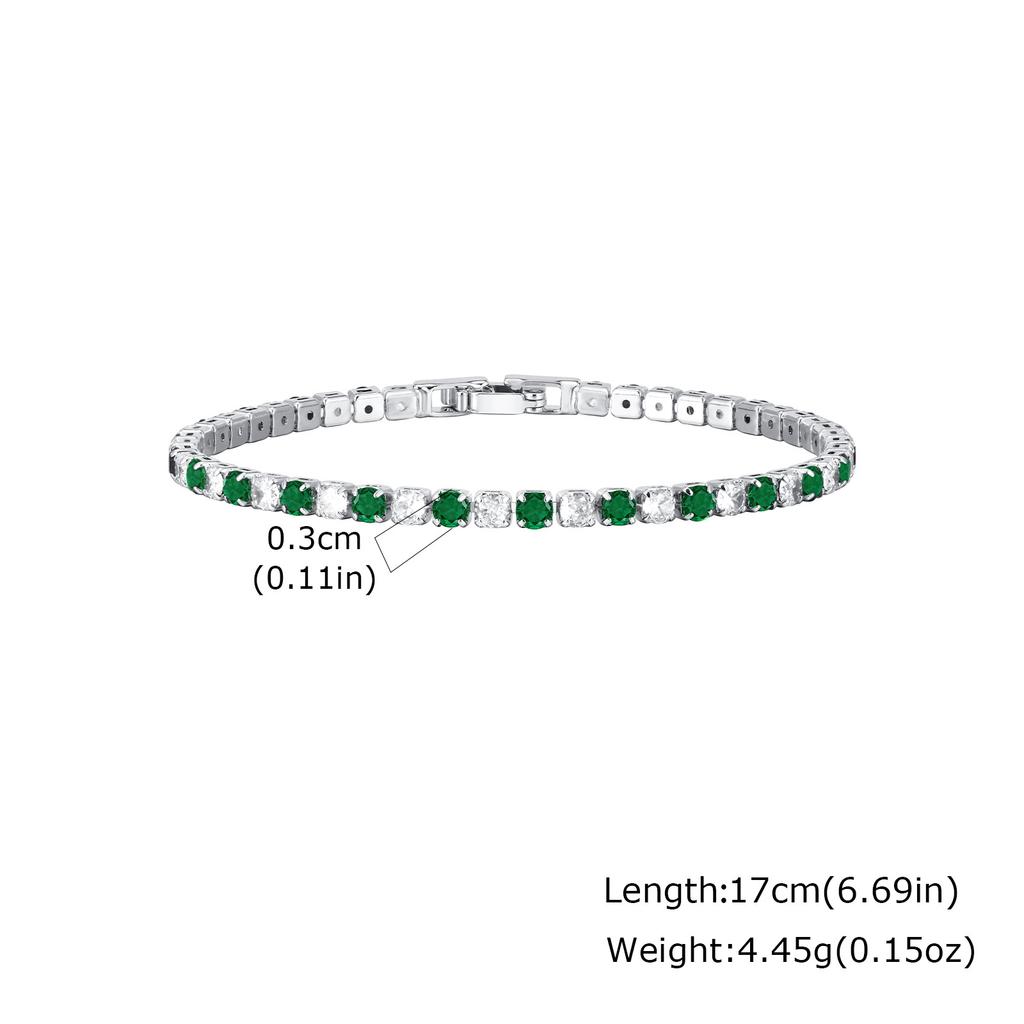 Adjustable Colorful Crystal Tennis Bracelet for Women High Quality 3mm Cubic Zircon Chain Bracelets Luxury Fashion Jewelry Gift