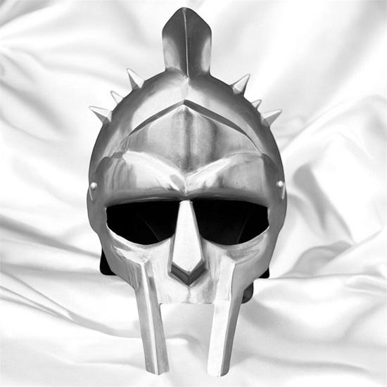 

Roman Gladiator Helmet Hand Forged Spartan Armor Spiked Crest for LARP SCA Gift Helmet