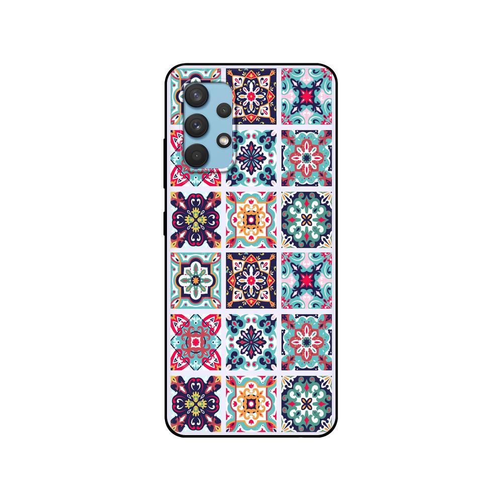Black tpu Case For Samsung galaxy A12 A22 A32 A42 A52 A72 4g 5g S21 PLUS ultra back cover 3D Emboss Vintage Retro Lattice Flower
