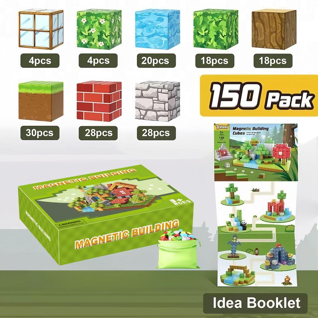 My Block World Children's Magnetic Cubes Set - Primeval Forest