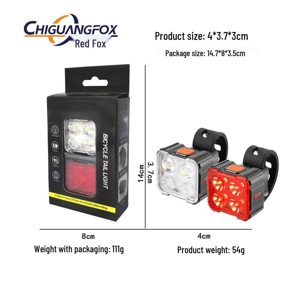

Перезаряжаемый от Type-C комплект велосипедных фонарей с 6 светодиодами: Регулируемые фары с регулируемым лучом для переднего и заднего света для езды на велосипеде на открытом воздухе