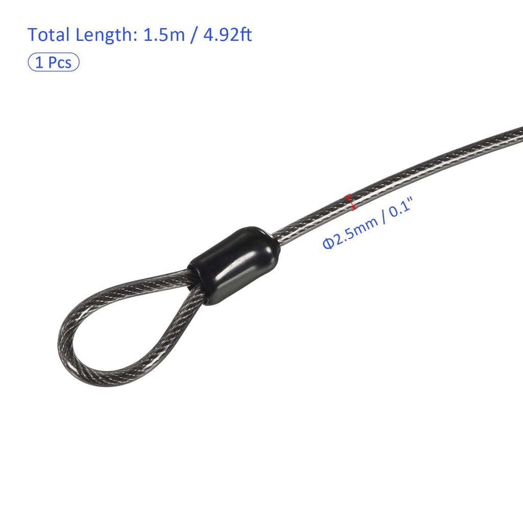 M METERXITY Safety Cable Plastic Coated Steel Locking Rope for