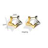 New Glossy Stainelss Steel Gold Silver Color Geometric Hoop Earrings Woman Man Heart Star Oval Round Punk Hip-hop Huggie Jewelry