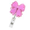 Bowknot Acrylics Badges Holder with Swivel Alligator Clip Retractable Badges Reel for Nurse Doctor Student Teacher