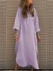 New Women's Spring Summer Elegant Solid Color Irregular Dress Simple Button Pocket Long Dress Women's Clothing