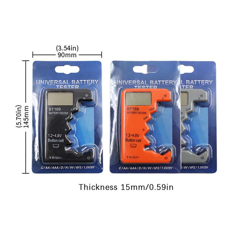 Bt189 Tester per batterie ultra-piccolo 9V Aaaaa Cellula a bottone universale per uso domestico Display digitale LCD Tester per batterie Rilevatore di power bank