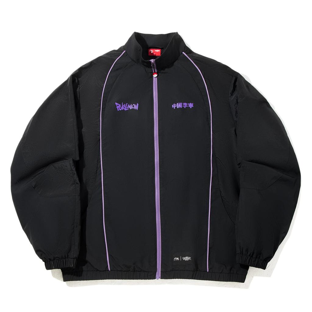 Li Ning X Pokemon Collaboration Versatile Letter Cartoon Print Stand Collar Loose Sports Jacket Men Jacket AFDVJ47-1