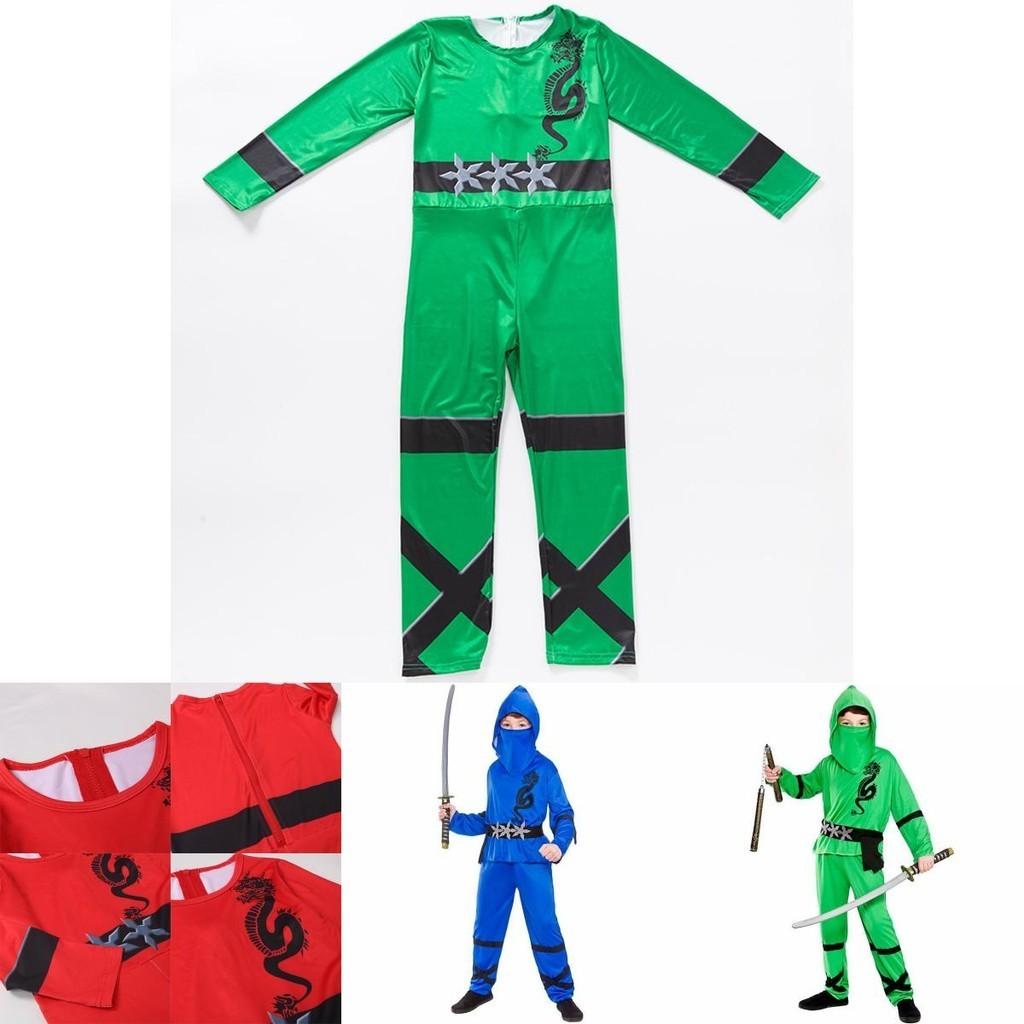 Boys Power Ninja Costume Martial Arts Japanese Samurai Warrior Fancy Dress