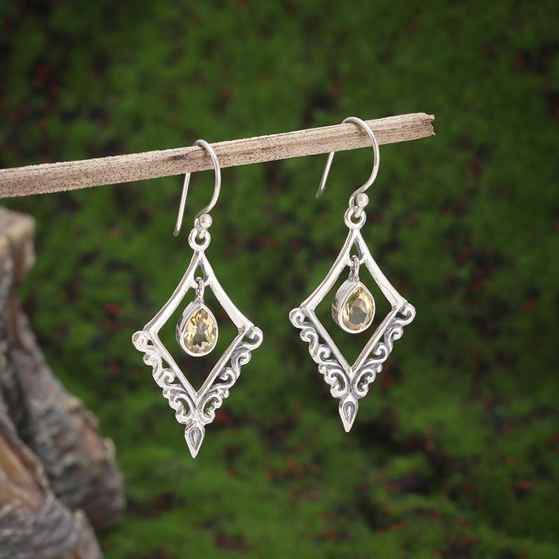 Retro Ethnic Style Red Zircon Earrings for Women, Elegant Earrings Accessories