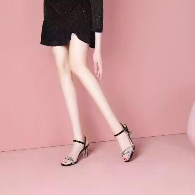 Elegant Sandals Ladies 2025 Shoes for Women Sandals Summer 2025 Peep Toe Dress Bling High Heels Sandals Female Fashion Sexy Shoe