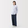 MUJI Women's Cotton Linen Denim Easy Wide Pants, Dark Navy, Size XL, BE1WDA5S