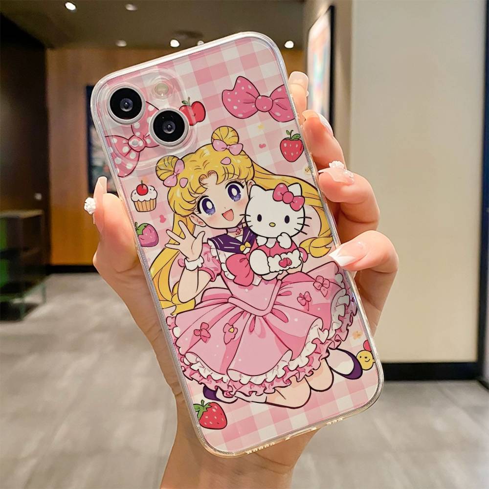 Custodia per Telefono Cartone Animato S-Sailor M-Moons Per iPhone 17 16e 16 15 14 13 12 11mini Pro Max X XR XSMAX 8 7 Air Plus Copertura Morbida