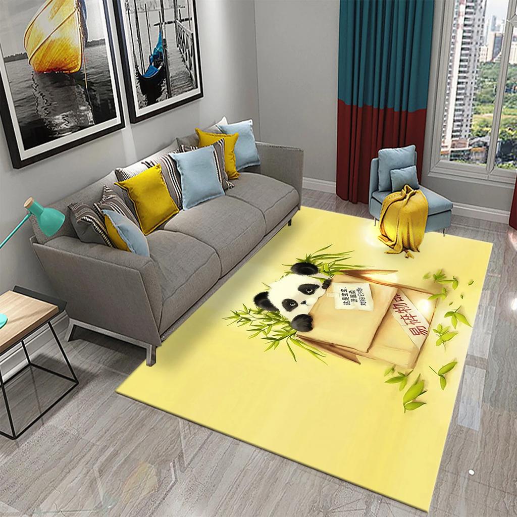 3D Cartoon Cute Panda Carpet Area Rug for Living Room Bedroom Bathroom Kitchen Decor Kid Play Crawl Soft Non-slip Floor Mat Gift