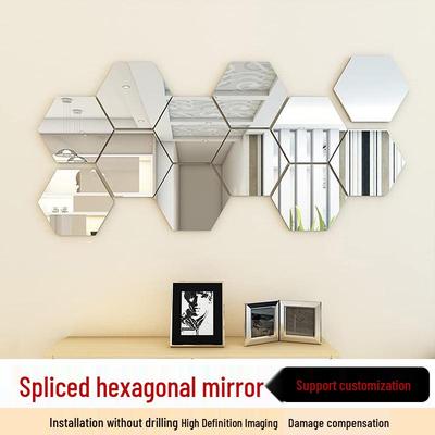 3D Hexagon Acrylic Mirror Wall Sticker for Home Decoration