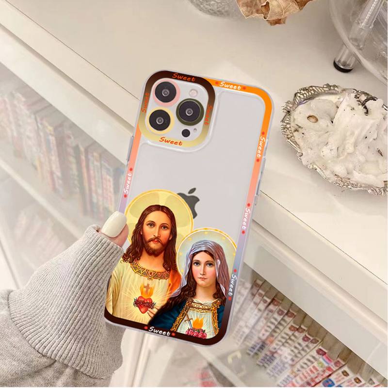 Nový křesťanský náboženský pouzdro na telefon s Ježíšem pro iPhone 11 12 13 Mini Pro Max 14 Pro Max Pouzdro skořepina