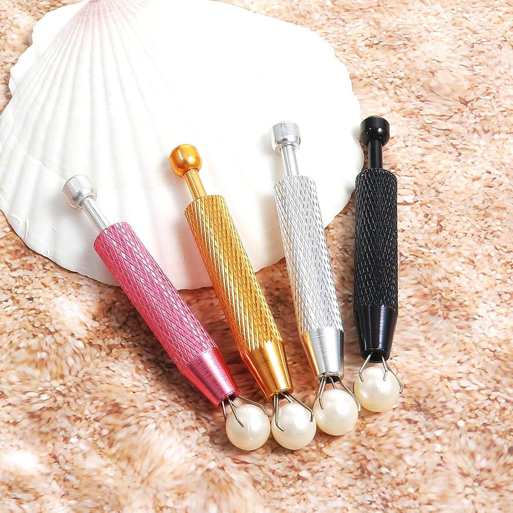 Giantree 4-Piece Set of Perforated Ball Grabbing Tools, Mini Grabbing Pen, Perforation Auxiliary Pen, Stainless Steel Jewelry Picking Tool, Gem