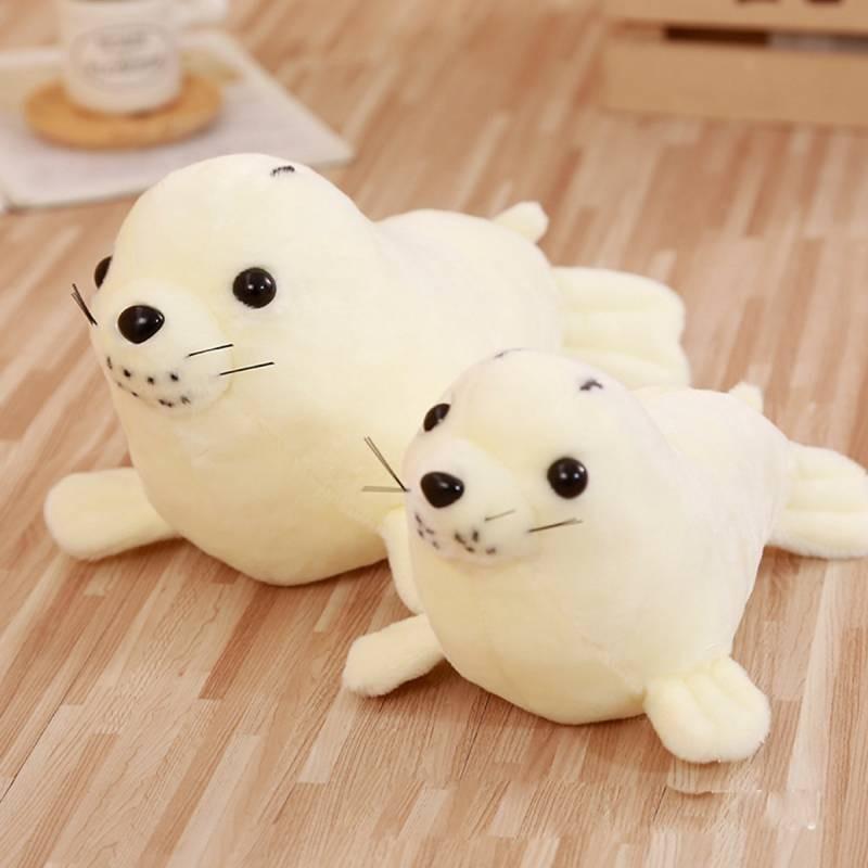 White Sea Lion Stuffed Toy Plush Animal Doll Children Sleeping Gift Partner