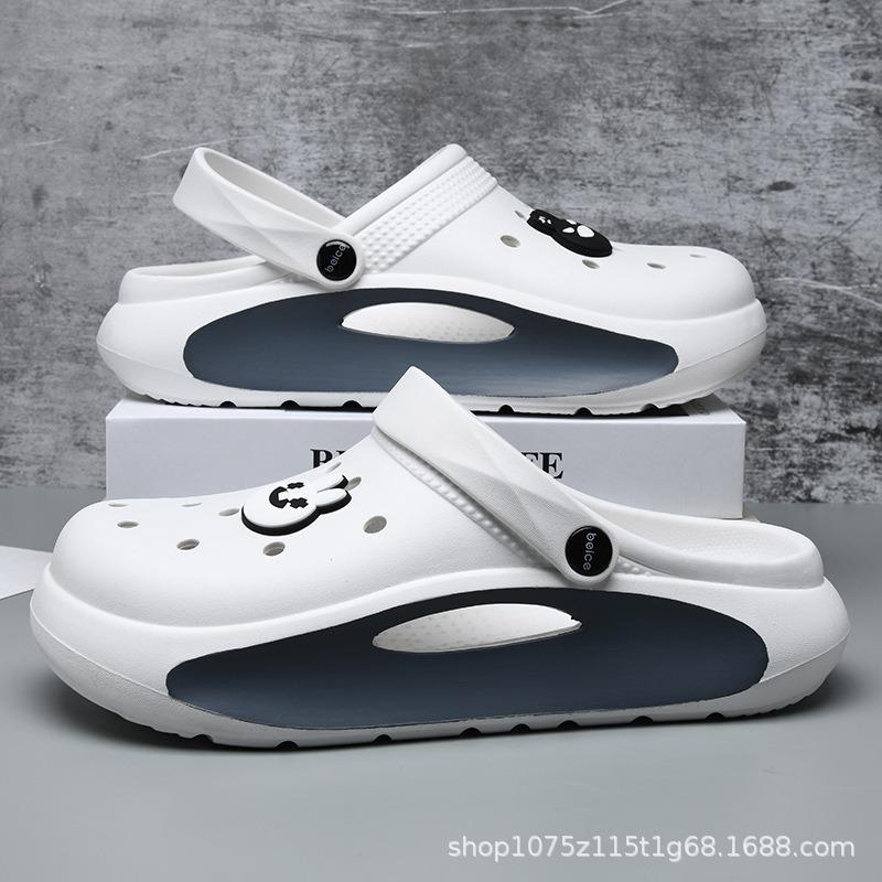 

Summer new men s hole shoes simple and versatile non-slip thick-soled wear-resistant beach cool slippers are available 40-41 білий