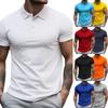 Sommer Herren Freizeit Sport T-Shirt Revers Einfarbig Kurzarm Poloshirt Herrenbekleidung