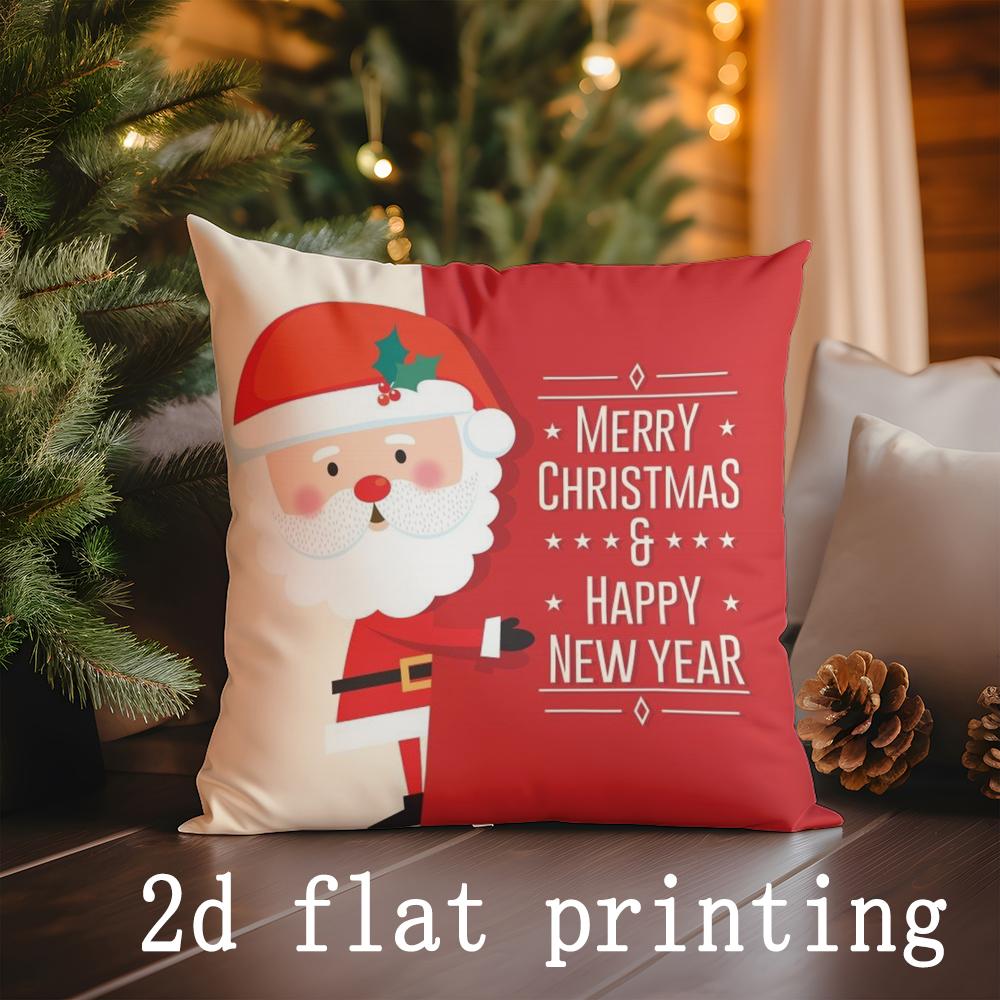 Home Decor Santa &amp; Reindeer Christmas Cushions Suitable For Sofa Bedroom Car Pillow Cover Cushion Rectangular Back Cushion