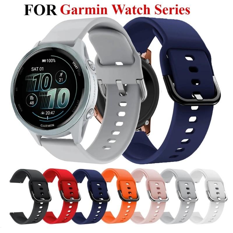 22/20mm Silicone Watchband for Garmin Vivoactive 6 5 Watch Band Forerunner 570 165 265 255 Bracelet