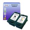2x Compatible Cartridges for Canon Pixma MX320 MX330 MX340 MX350 Replaces Canon PG-512, CL-513 (Black+Color) - T3AZUR