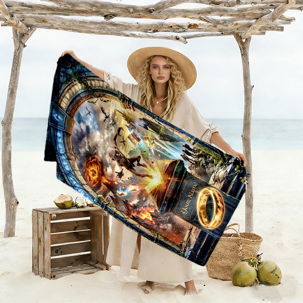 Lord Rings Customizable Name Beach Towel Soft Durable Quick-Dry