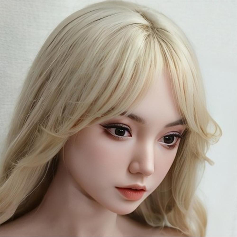 Hode med realistisk oral funksjon 100% silikon Kompatibelt med 130-180cm sexdukker M16 gjengegrensesnitt Parykk & Implant hårvalg 3kg